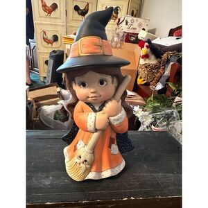 Cathy's Ceramics Halloween Ceramic Witch Tot Trick or Treater